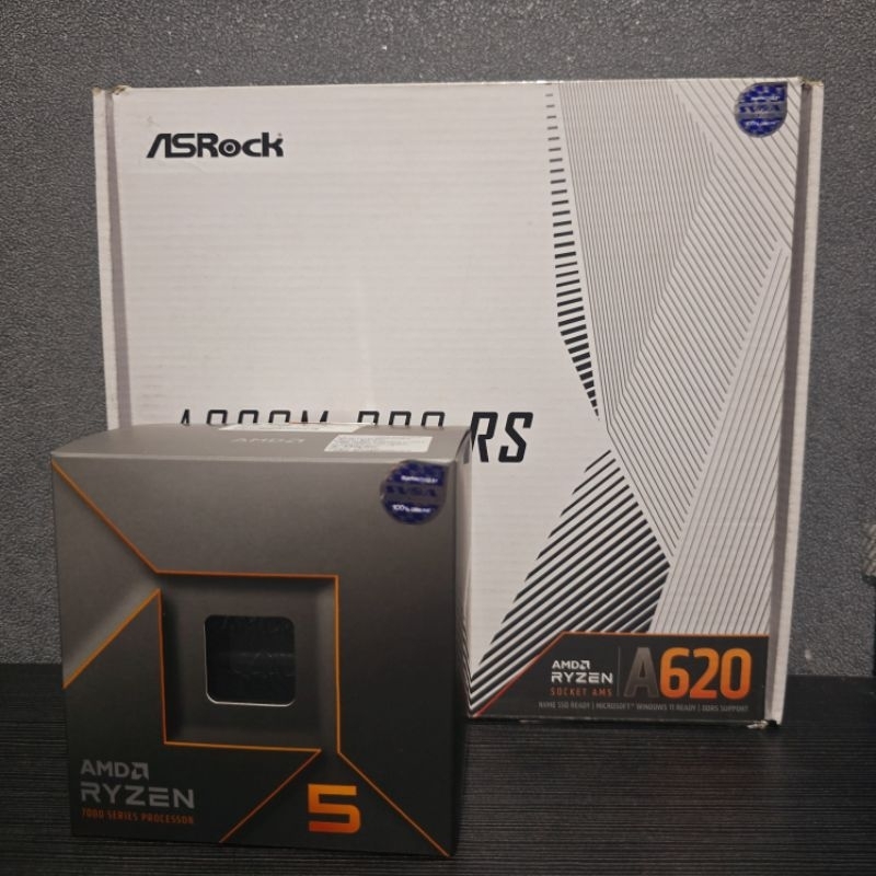 CPU AMD RYZEN 5 7500F + ASROCK A620M PRO RS (DDR5) (AM5) (M-ATX) สินค้ามือ2/มีประกันศูนย์ไทย