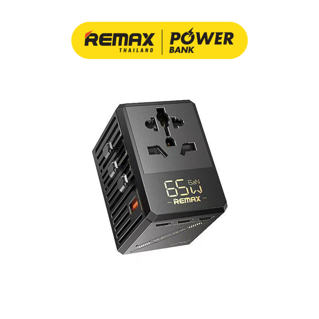 Remax Universal Adapter รุ่น RP-U191 หัวแปลงปลั๊กต่างประเทศ 65W พอร์ต USB / Type-C มีประกันศูนย์ไทย
