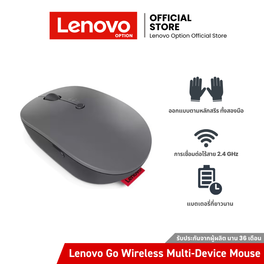 Lenovo Go Wireless Multi-Device Mouse (Storm Grey) (GY51C21211)