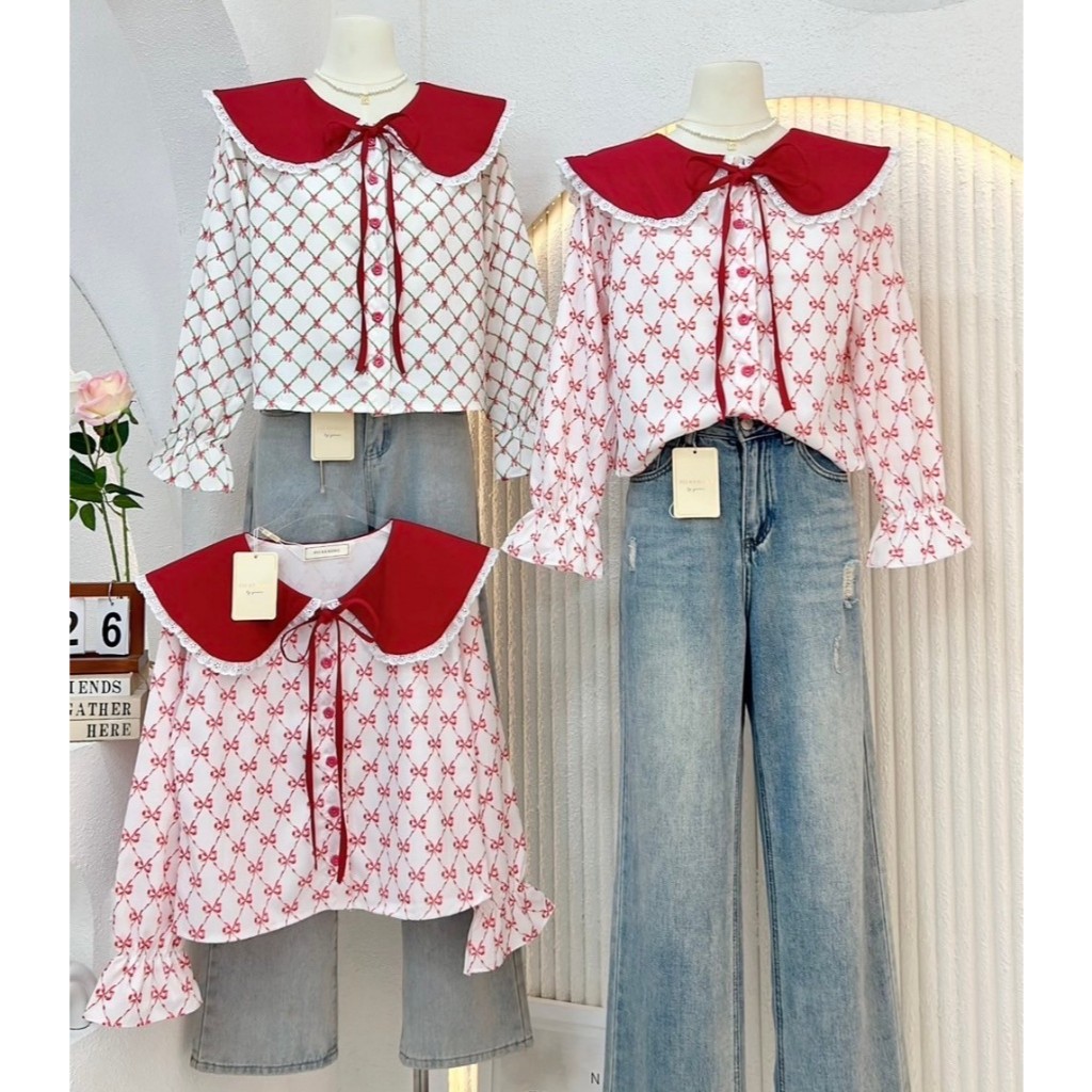 ป้าย Pee ka Nong เสื้อผ้าครัชพิมพ์ลายปกบัว อก 37 นิ้ว ยาว 20 นิ้ว