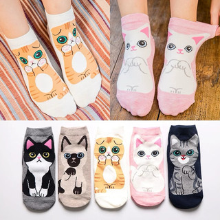Sale 10คู่ ถุงเท้าแฟชั่น ลายการ์ตูน ผ้าฝ้าย ใส่สบาย A2