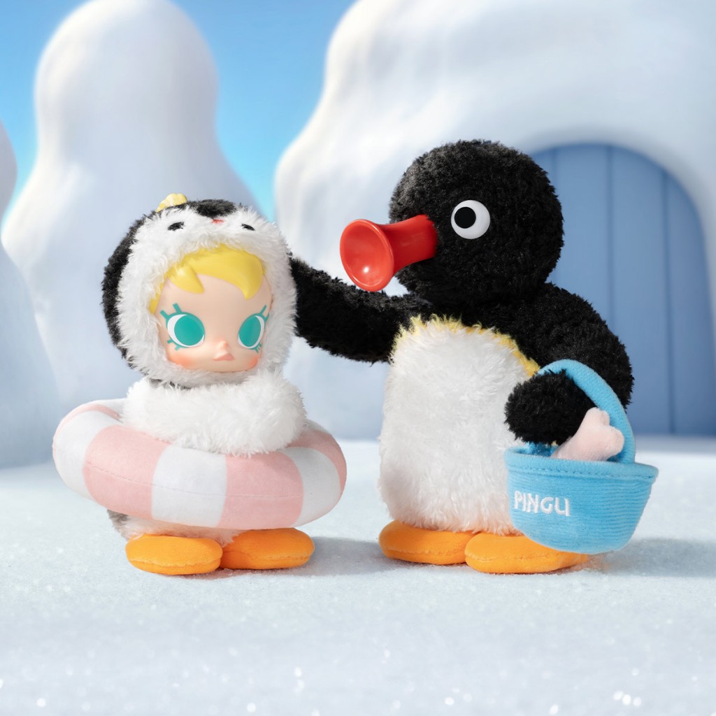 [ยกกล่อง] Baby Molly × Pingu Happy Fishing Plush พวงกุญแจ พร้อมส่ง