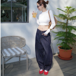 AMUSE BKK - Baggy jeans กางเกงยีนส์แบ็คกี้เอวต่ำ ทรงหลวมๆ ชิ…