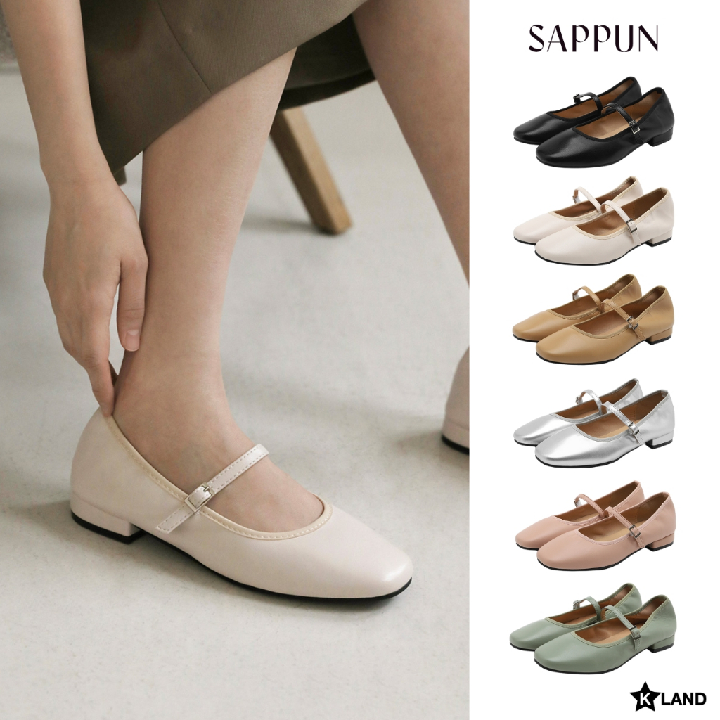 รองเท้า SAPPUN รุ่น Charlotte Maryjane Flats (ความสูง 2 cm) รองเท้าคัชชู รองเท้าผู้หญิง