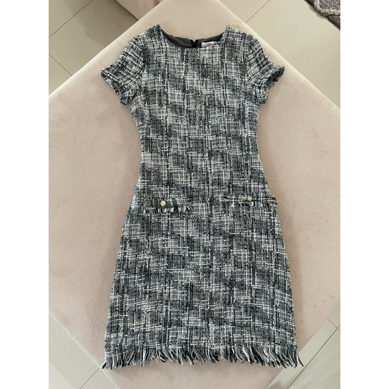 [มือสอง] เดรสทำงาน สีดำ ผ้าทวีด Kalisa brand 💵✨