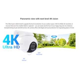 Ezviz H80x 8MP กล้องวงจรปิด เลนส์คู่อัจฉริยะ พูดโต้ตอบได้ หมุนซ้ายขวาขึ้นลงได้ สินค้าใช้งานภายนอก (ประกัน 2 ปี)