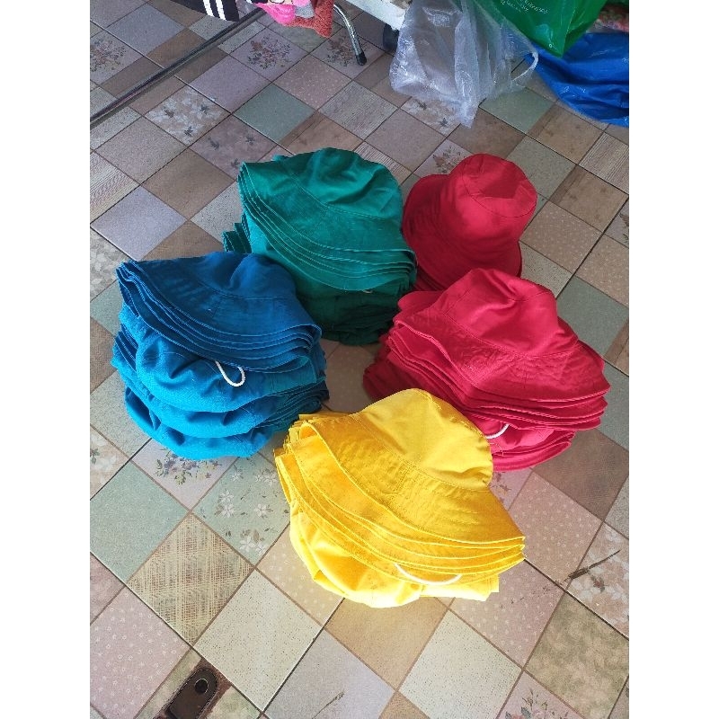 หมวกเด็ก หมวกบักเก็ตเด็ก หมวกเด็กอนุบาล  มัดย้อมได้ เพ้นท์สีได้ ปักได้