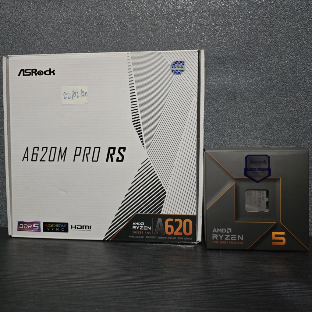 CPU AMD RYZEN 5 7600 6C/12T + ASROCK A620M PRO RS (DDR5) (AM5) (M-ATX)  มือ2 มีประกันศูนย์ไทย