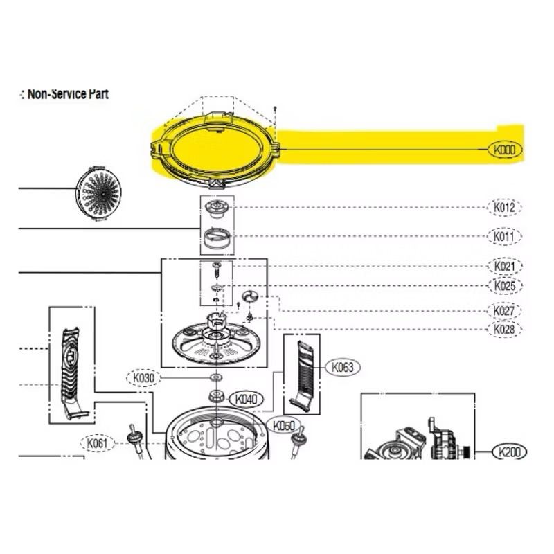 >Pre-order< Cover,Tub ขอบด้านบนเครื่องซักผ้าฝาบน LG รุ่น T2514VS2M