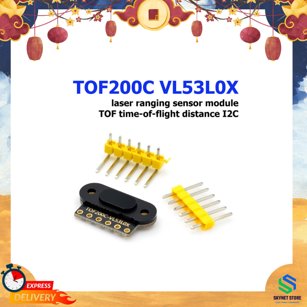 TOF200C VL53L0X I2C Time-of-Flight (ToF) Laser Ranging Sensor Laser Distance Module 940nm