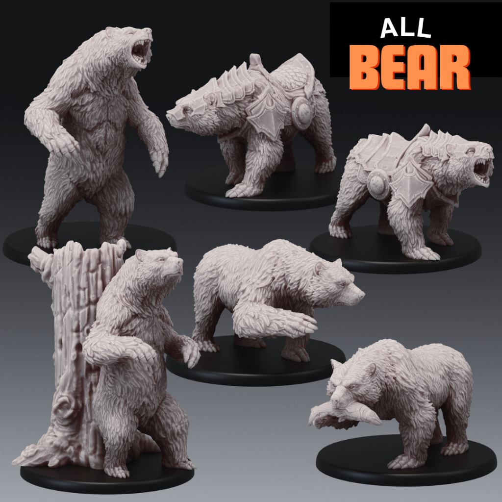DND Companion I All Bear - Base 2 inch (งานเรซิ่นสีเทา)