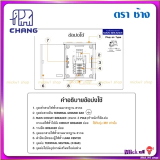 ช้าง Chang ตู้โหลดเซ็นเตอร์ 3เฟส (3P) รุ่น MV-12 (12ช่อง) และ MV-18 (18ช่อง)