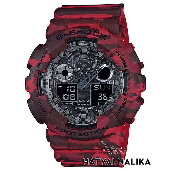 🔥ของแท้🔥 นาฬิกา G-SHOCK หายาก รุ่น GA-100CM-4A,GA-100CM-4,GA-100CM,GA-100 พรางแดง