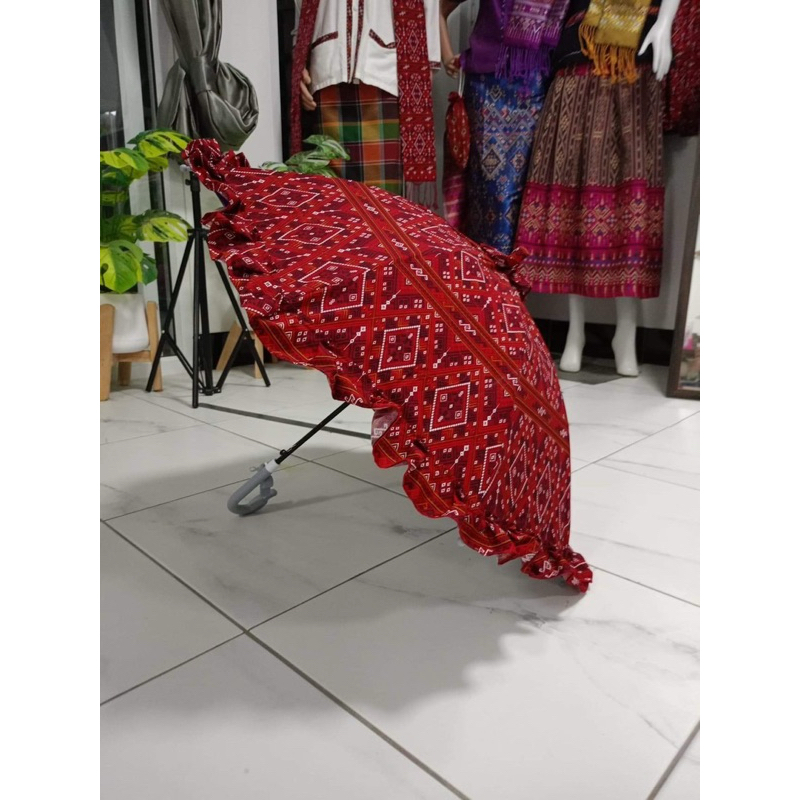 ร่มผ้าแพรวา กันฝนและUV 17 นิ้ว