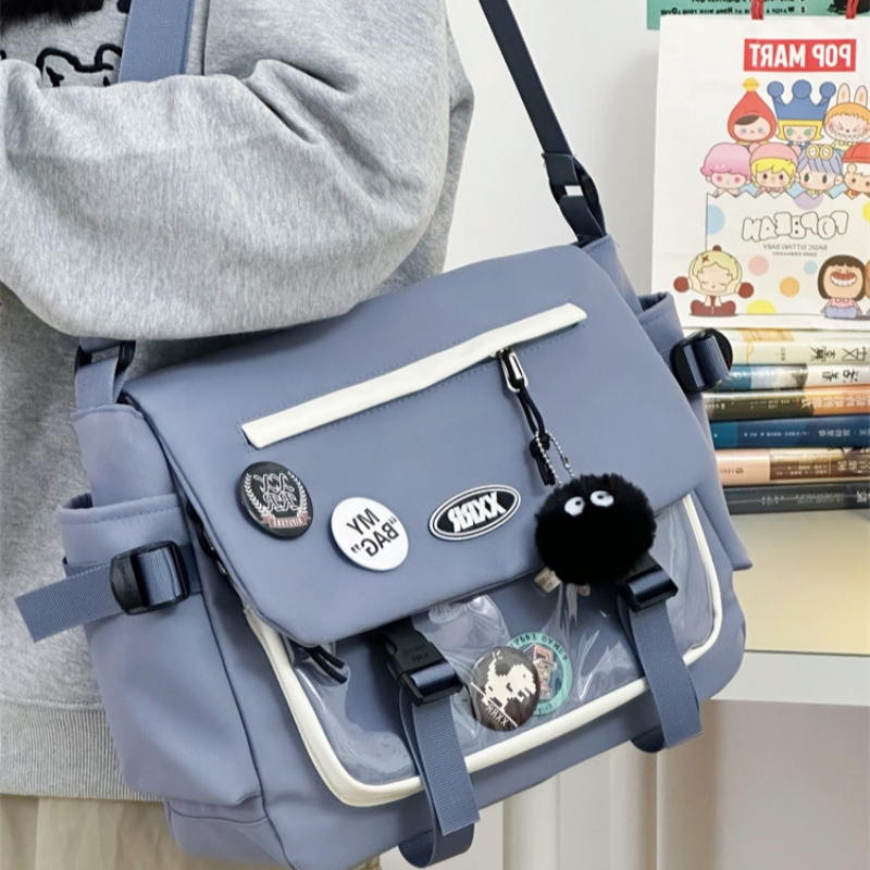 กะเป๋าสะพายโปร่งใส กระเป่าไนลอน สําหรับผู้ชาย และผู้หญิงกันน้ำ