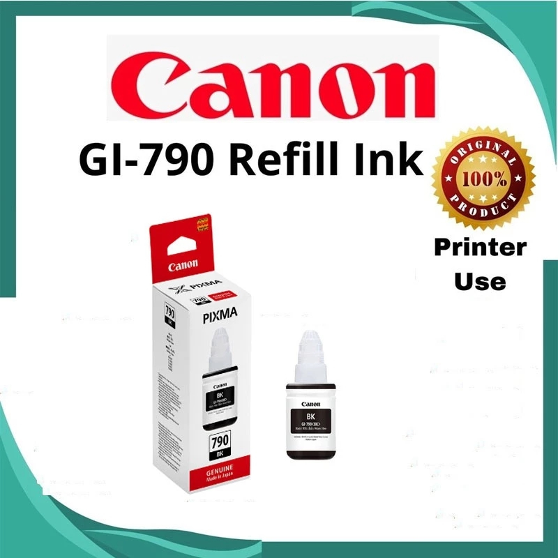 หมึก canon GI-790 หมึกเติม CANON หมึกขวดแท้ 4 สี BK /C /M / Y หมึก Canon G2010 /G3010 /G1010 /G4010（สามารถออกใบเสร็จได้）