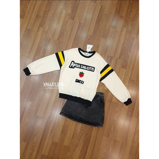 Valley Girl size S M มือ1 ป้ายห้อย เซท2ชิ้น เสื้อแขนยาวสีครี…