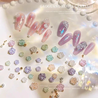 อะไหล่ดอกกุหลาบคละสีคละไซส์ ตกแต่งเล็บให้สวยงาม 50 ชิ้น/ห่อ สินค้าพร้อมส่ง
