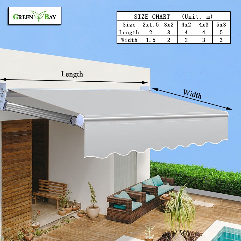 จัดส่งฟร Sun Terrace บังแดด กันสาดพับเก็บได้ กันสาดปรับได้ กันสาดพับได้ กันสาดกันฝน การรับประกันตลอดอายุการใช้งาน - รูปที่ 2