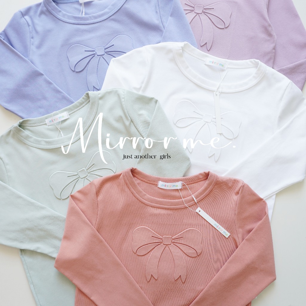 mirrorme เสื้อแขนยาวโบว์นูน ทรงสวย ยืดได้เยอะ ผ้าใส่สบาย กันแดดกันหนาว