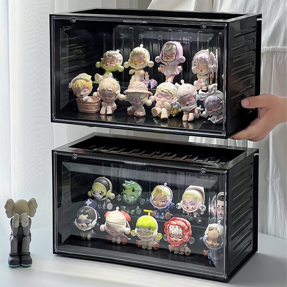 กล่องโมเดลมีไฟ กล่องใส่ art toy กล่องเก็บของเข้ามุม กล่องอะคริลิค กล่องใส่ arttoy ไฟ วางซ้อนได้ แต่งห้องนอน