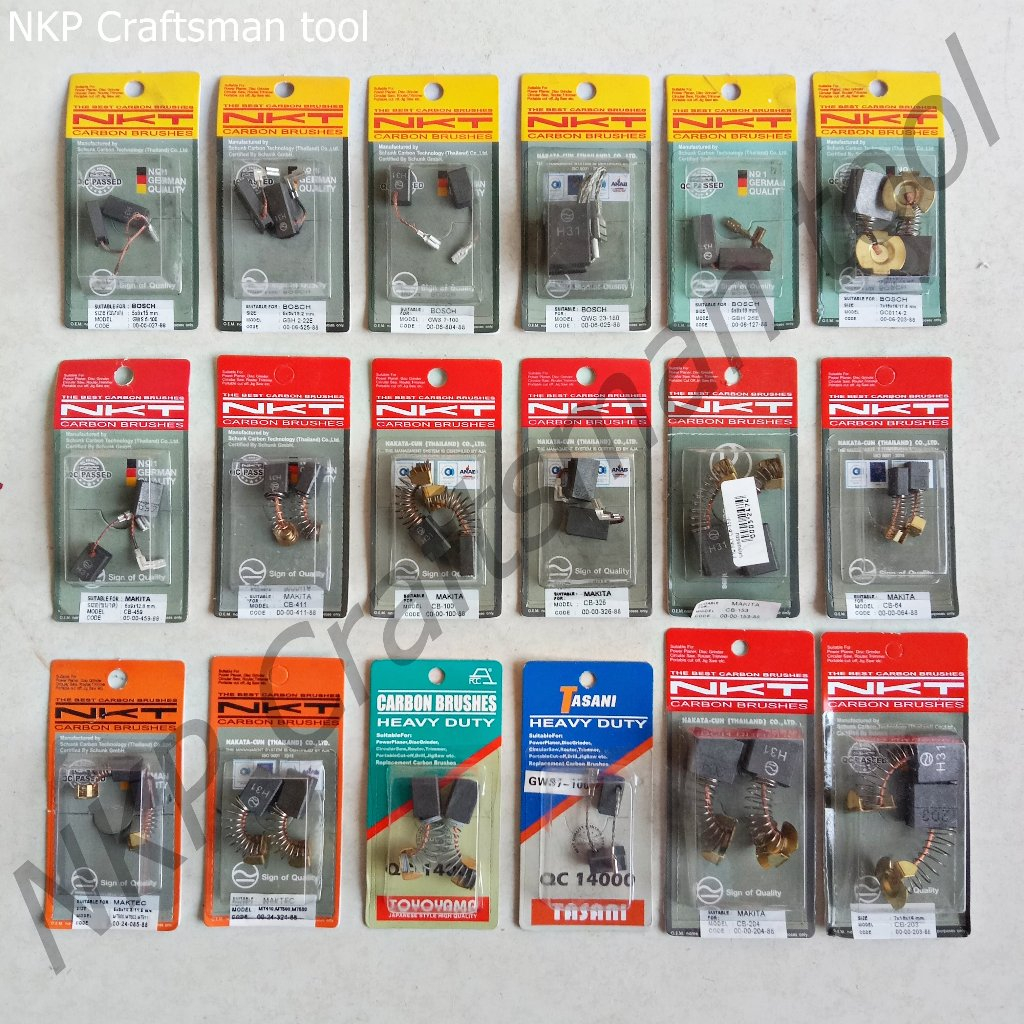 แปรงถ่าน NKT รุ่น CB-203 CB-204 CB-64 CB-153 CB-326 CB-100 CB-411 CB-459 CG0114-2 ทนทาน อย่างดี