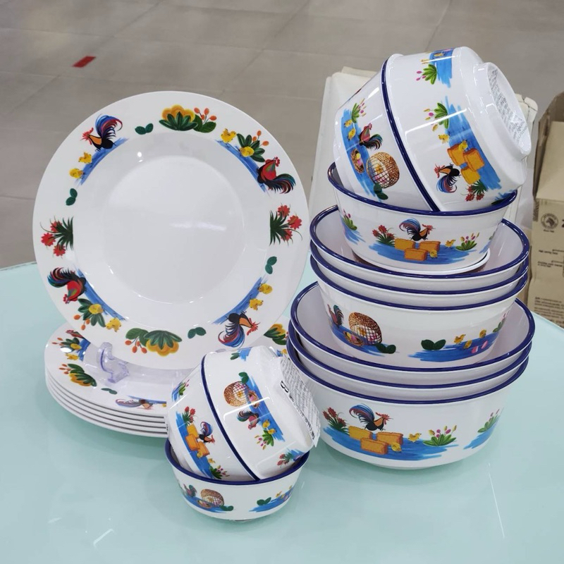 ชาม จานเมลามีนลายไก่ ตราbest more (ตกไม่เเตก)เมลามีน100% ทนร้อน100องศา มี4ขนาดให้เลือก ผลิตโดย ศรีไทยซุปเปอร์แวร์โคราช