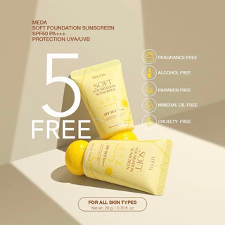 กันแดดมีด้าแพ็คเกจใหม่SPF 50PA+++(MEDA SOFT FOUNDATION SUNSCREEN) กันแดดผสมรองพื้นบางเบา กันน้ำ