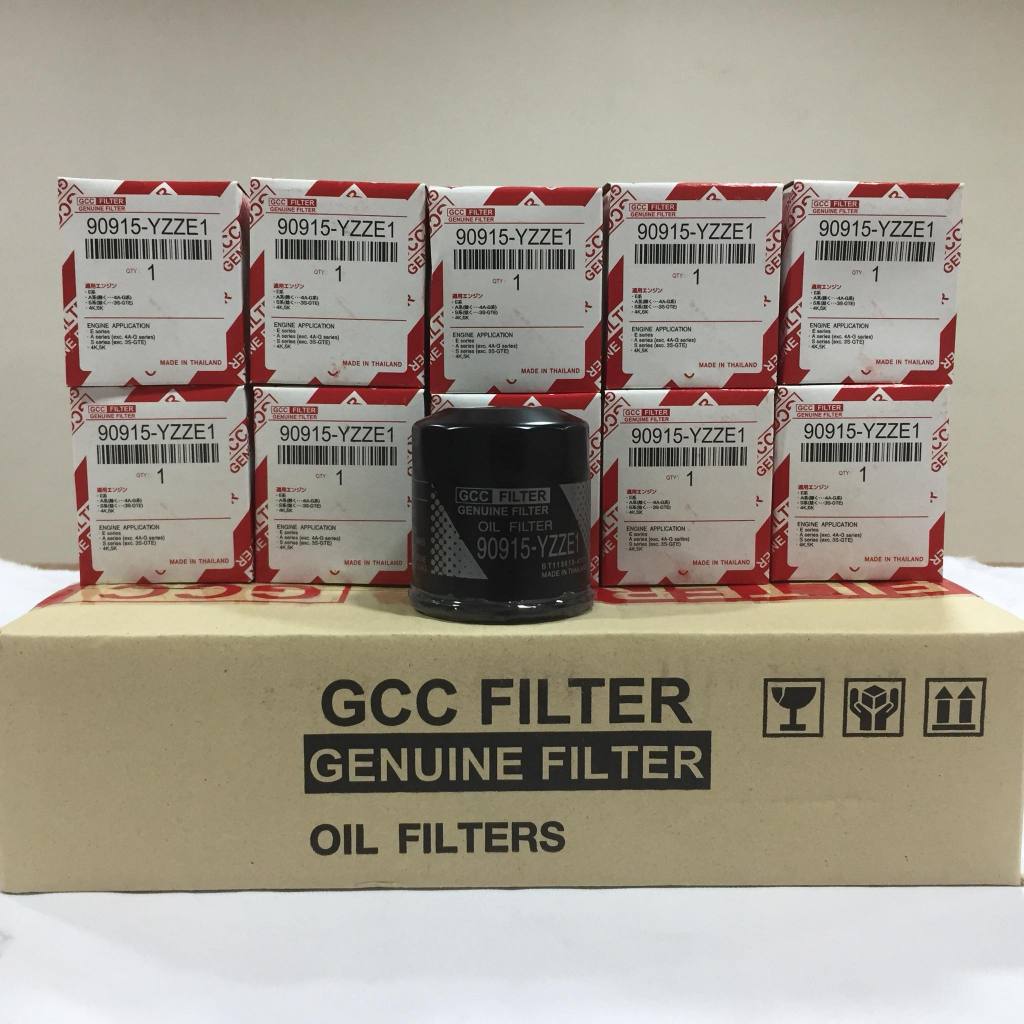 (ยกกล่อง 10 ลูก) กรองน้ำมันเครื่อง, ไส้กรองน้ำมันเครื่อง GCC TOYOTA ALTIS,VIOS,YARIS,SOLUNA AE80 AE90 AE101 16V (YZZE1)