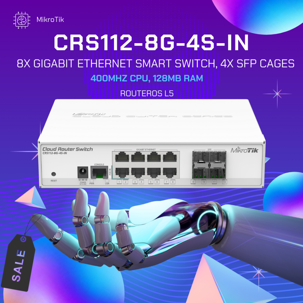 CRS112-8G-4S-IN Mikrotik ส่งไว ⚡️ มีประกัน ⚡️ ออกใบกำกับภาษีได้⚡️🔥ทักแชทร้านได้เลย!!!