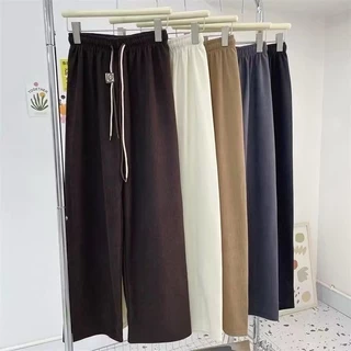 MW148 พร้อมส่งในไทย**กางเกงขายาวเอวสูง เอวยางยืด ขายาว ผ้าลูกฟูกหนานุ่ม