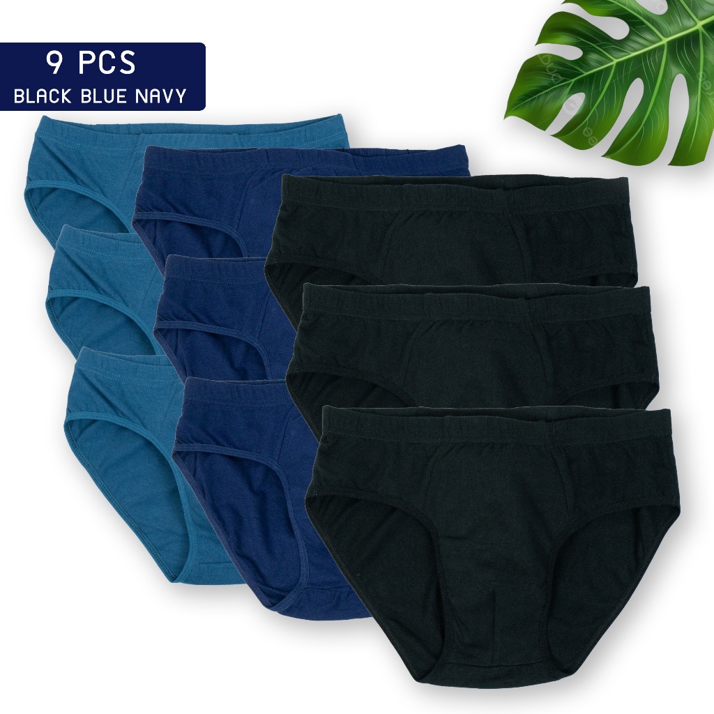 กางเกงในชายขาเว้า พรีเมี่ยม 100%Cotton เซ็ท 9 ตัว | กางเกงใน กกน
