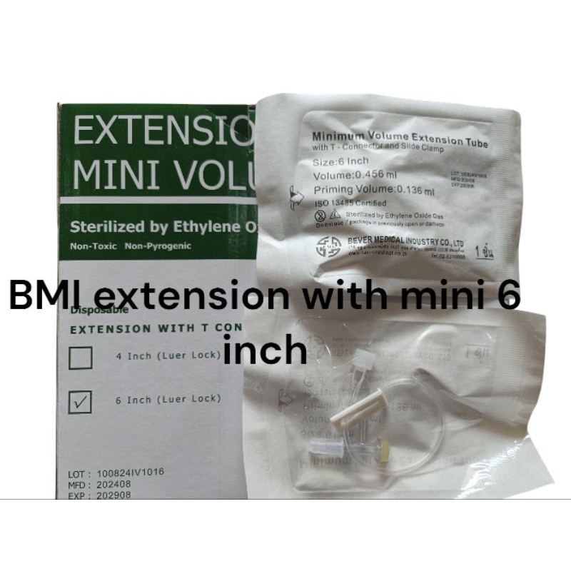 BMI EXTENSION T-CONNECTOR Minimum volume and slide clamp. 5(6)ลExtension Tube with T-Connector and s