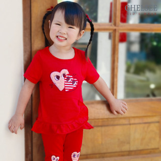 Chelsee เสื้อยืดคอกลม เด็กผู้หญิง รุ่น 238022 ลายหัวใจ ผ้า 1…