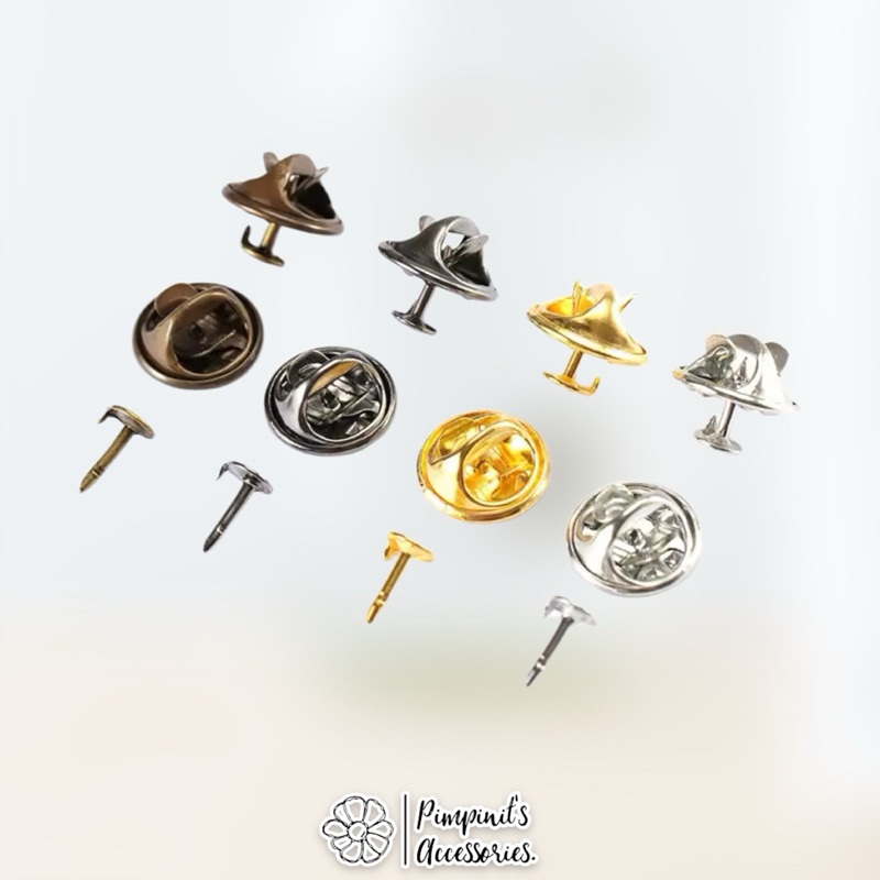 ✿ ร้านในไทยพร้อมส่ง : หมุดและแป้นหลังเข็มกลัดแบบโลหะทรงผีเสื้อ | Metal Pin & Butterfly Cap Backing. - รูปที่ 2