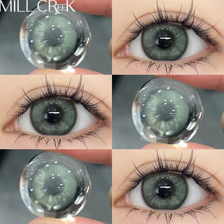 ✅COD [ 0~-8.00 ]MILL CREEK คอนแทคเลนส์ ธรรมชาติ Grey/Green 14.2mm 12 เดือน สําหรับนักเรียน เลนส์บิ๊กอายน่า