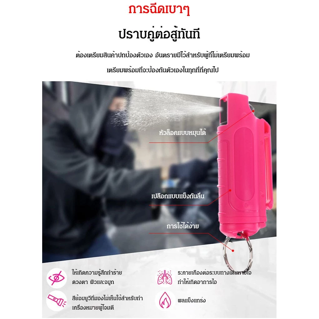 พวงกุญแจสเปรย์ป้องกันตัวแบบพกพา thumbnail 3