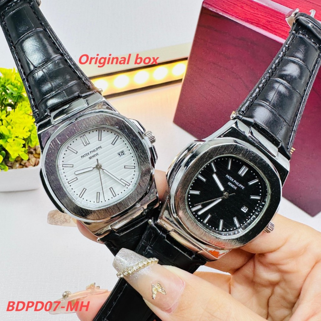 Patex ฟิลลิป แถบเหล็กผู้ชายนาฬิกาปฏิทินนาฬิกา quartz แฟชั่นเรียบง่าย