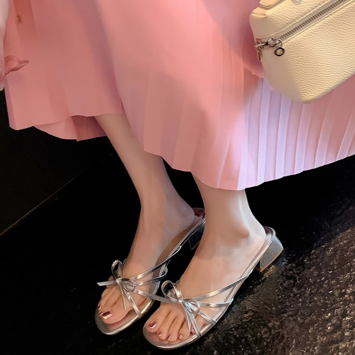 รองเท้าโบว์ Jilly หนังนิ่ม สีสวย ร้านไทย แฟชั่นวินเทจ