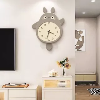 🔥นาฬิกาแขวน นาฬิกาแขวนสไตล์ไม้ Totoro ห้องนั่งเล่นนาฬิกาแขวนผนัง ตกแต่งห้องนั่งเล่น
