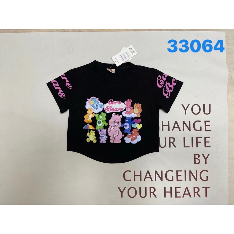 เสื้อคอป care bearแฟชั่นเด็ก3-10ปีพร้อมส่ง