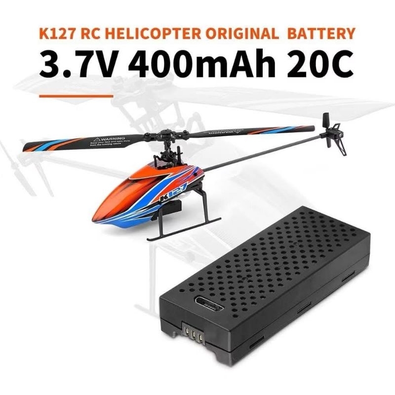 WLtoys XK K127แบตเตอรี่3.7V 400MAh 20C RC อุปกรณ์เสริม K127. ใช้ได้กับ C129 V1-C129-V2