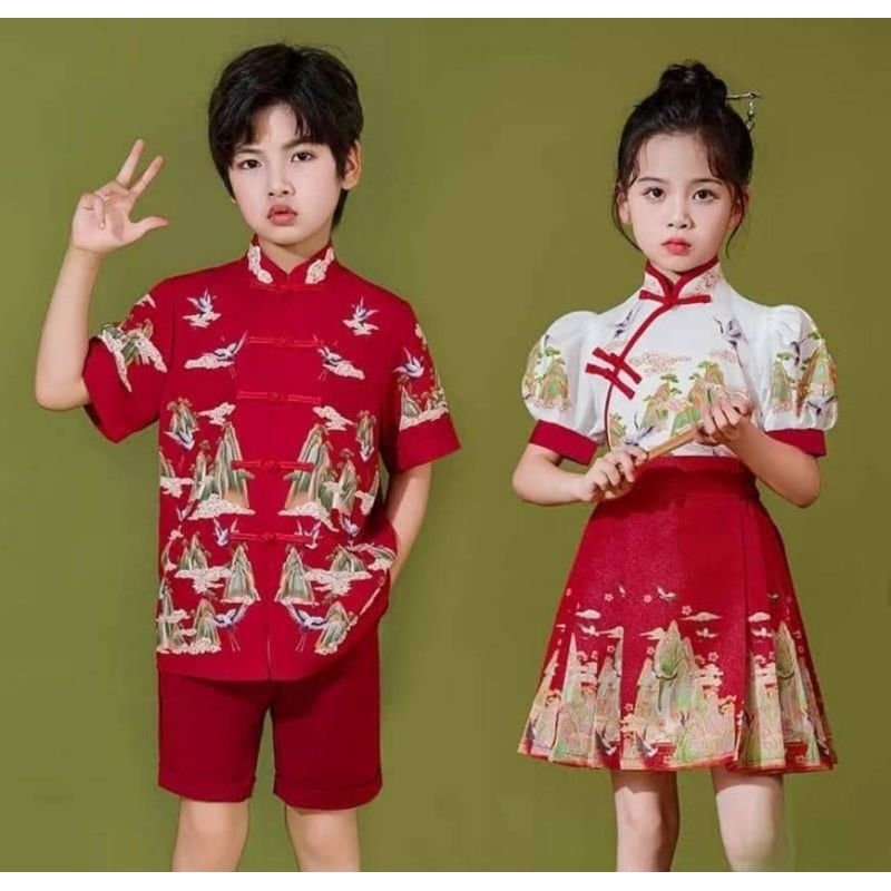 พร้อม​ส่ง​ ชุดตรุษจีน​สำหรับ​เด็ก​ ชุดตรุษจีน​ชาย​ หญิง​ ชุดคู่​ ชุดตรุษจีน​