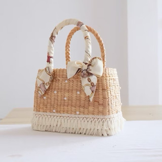 กล่องถือทรงสวย กระเป๋าถือมีซับใน กระเป๋าสานผักตบชวางานละเอีย…