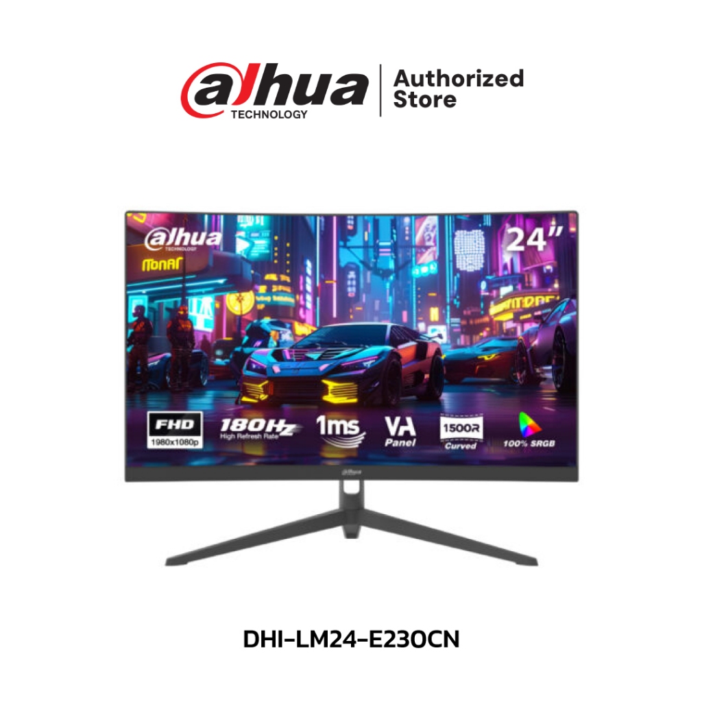 DAHUA จอมอนิเตอร์ 23.6 นิ้ว VA FHD(1920×1080)(180Hz) Curved รุ่น DHI-LM24-E230CN