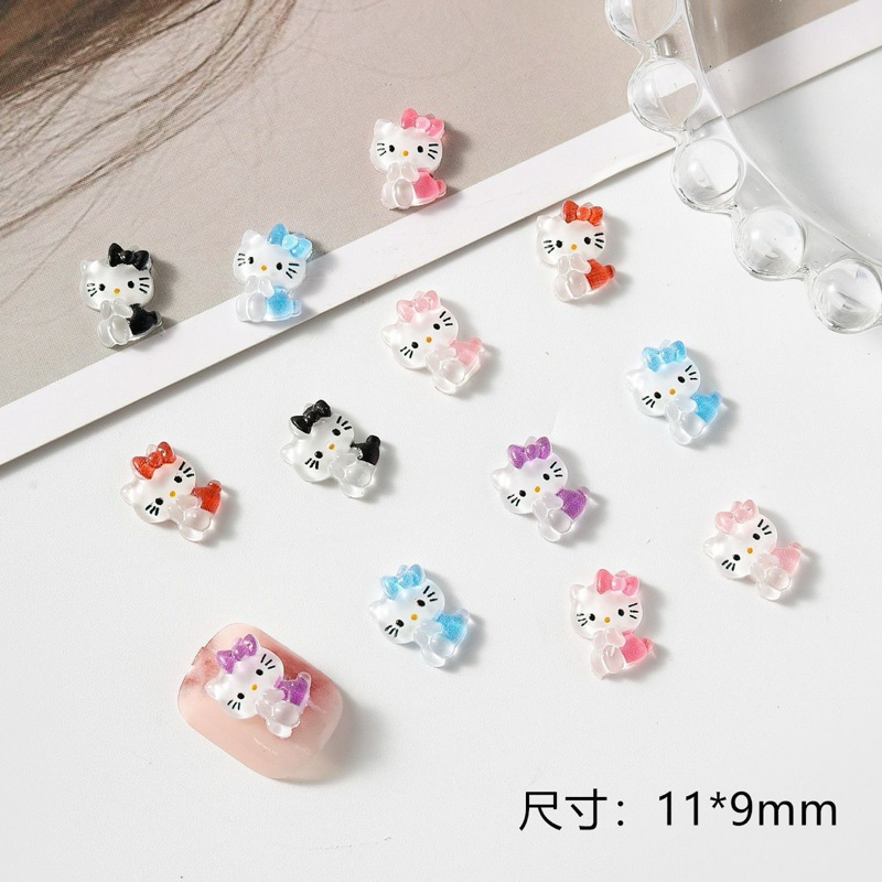 อะไหล่ติดเล็บการ์ตูน คิตตี้ น่ารักสดใจ 50ตัว/ห่อ สินค้าพร้อมส่ง