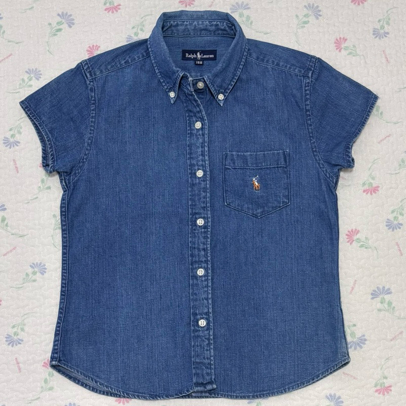 (Size 150)(Girl) Polo Ralph Lauren Denim Short Sleeve Shirt