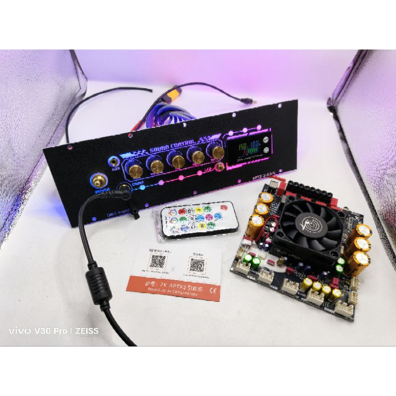 ชุดเพลท APTX 3 โม ย้ายสาย วัดแบตดิจิตอล ลาย S1 มีไฟled พร้อมแอม พร้อมใช้งาน