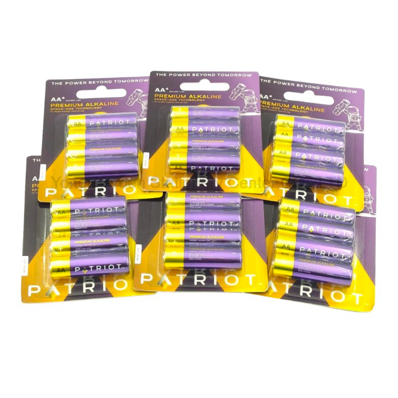 “Patriot” ถ่านอัลคาไลน์ Premium AA (กล่อง/48 ก้อน)