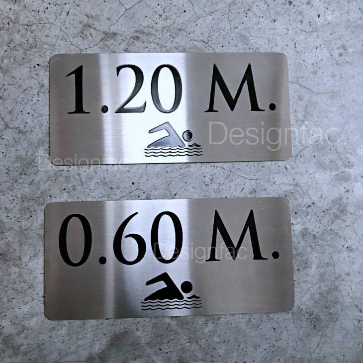 ป้ายบอกความลึกสระว่ายนำ้ 10x20cm ป้ายความลึกสระ ป้ายสระ รูปที่ 5